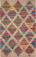 Dash & Albert Mod Chindi Multi Handwoven Jute Rug, 5 X 8 Feet, Multi Geometric Pattern