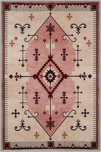 GENIMO Area Rug 2x3 Doormat, Machine Washable Low Pile Rugs, Small Retro Chenille Entryway Mat for Entrance, Hallway, Kitchen and Corridor, Blush