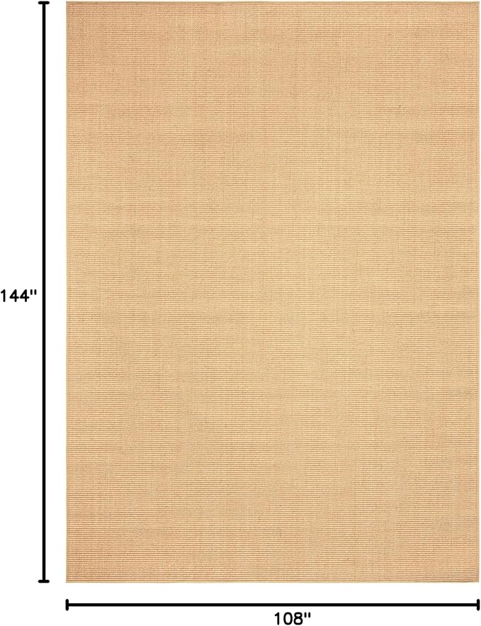 Martha Stewart x SAFAVIEH Area Rug Collection - 9' x 13', Natural Brown, Sisal & Jute, Farmhouse Style, Ideal for Living Room, Bedroom, Office, Dining Space (MSR9501A)