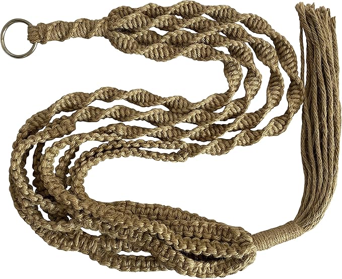 4 Legs Natural Hemp Rope Macrame Plant Hangers Hanging Planter Holders Haning Baskets, 48-inches for 10-12" Pot (Light Brown-Hemp)