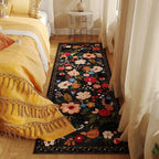 Rugcomf Runner Rug for Hallways Kitchen Rug Non Slip 2'6''x8' Washable Runner Rugs with Rubber Backing Soft Floral Carpet Runner for Hallways, Kitchen, Laundry, Bedroom, Bathroom(Black)