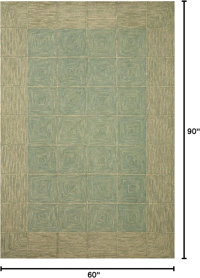 Loloi Chris Loves Julia Francis Collection FRA-02 Green/Natural 5'-0" x 7'-6" Area Rug
