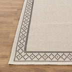Easy Jute Rugs 4x6 Frame Bone Color Living Room Indoor Outdoor Area Rug for Patio and Kitchen Rug High Traffic Washable Easy to Clean Solid Boho Woven Design Carpet (4 x 6)