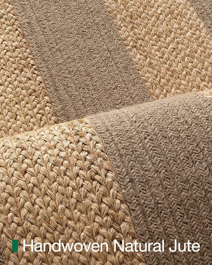 LUMI 3x10 Jute and Raffia Braided Runner Rug for Hallway, Natural Rustic Carpet Non Slip, Area Mat Indoor High Traffic for Living Room, Entryway, Kitchen, Laundry