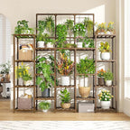 EnHomee Plant Stand Indoor Tall Plant Stand Outdoor Large Wood Plants Shelf with 18-22 Pots for Patio, Living Room, Garden, Balcony, 55.9" Wx63.1 Hx11.78 D