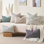 Decorative Couch Throw Pillow Covers 16x16 Purple Striped Soft Wool Pillow Covers Neutral Textured Boho Cushion Covers for Modern Farmhouse Sofa Bedroom Living Room Decor SY011-E16