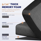 FEATOL Anti Fatigue Mat for Standing, 9/10 Extra Thick Ergonomic Standing Desk Mat, Comfort & Durable Memory Foam Standing Mat at Home,Office All Day (17" x 24", Black, 2PC)