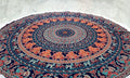 Round Beach Tapestry Turquoise Mandala Throw/Boho Hippie Beach Blanket Roundie/Indian Cotton Bohemian Large Round Table Cloth-Home Decor/Yoga Mat Meditation Picnic Rug (70", Brown)