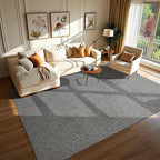 Softlife 5x7 Rugs for Living Room Faux Jute Area Rug Washable Modern Bedroom Rugs Large Non-Slip Farmhouse Floor Carpet for Dining Room Hallway Office Kitchen Entryway, Grey