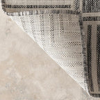 Nuloom Asha Grey/Ivory, 4' x 6', Casual, Striped Border, Soft and Cozy, High Traffic, Stain Resistant, Easy Clean, Durable Area Rug for Indoor/Outdoor Patio, Deck, Porch, Garden, Courtyard