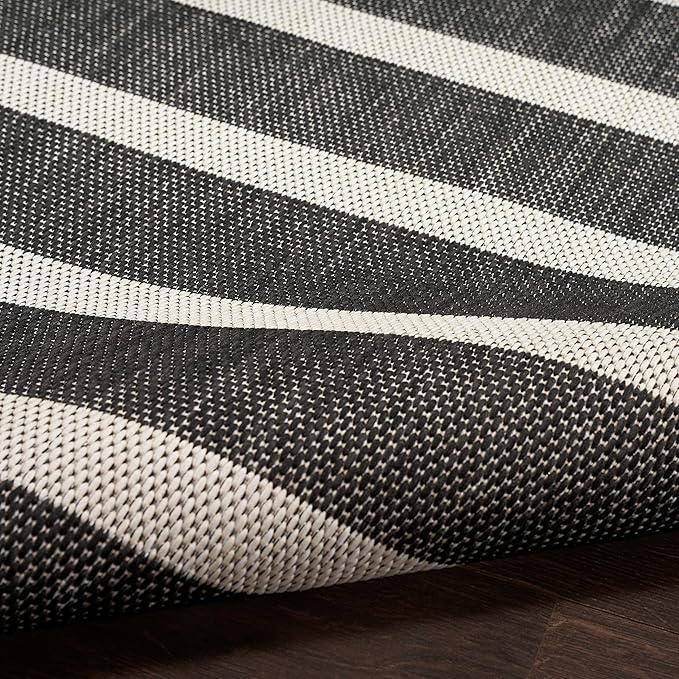 Nourison Home Positano Black Ivory 5' x 7' Area Rug - Easy Clean, Non Shedding, Bed Room, Living Room, Dining Room, Kitchen (5' x 7')