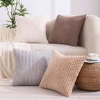 VAKADO Couch Throw Pillow Covers 16x16 Set of 4 Decorative Neutral Corduroy Boho Rustic Farmhouse Cushion Case Square for Home Decor Sofa Living Room Bed