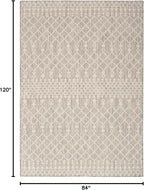 Nourison Home Positano Light Grey 7' x 10' Area Rug - Easy Clean, Non Shedding, Bed Room, Living Room, Dining Room, Kitchen (7' x 10')