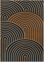 Lahome Enfys Modern Rainbow Easy Jute Carpet, Washable Rugs 5x7 for Living Room Black Farmhouse Dining Room Rug, Contemporary Natural Throw Mat Non Slip Floor Carpet for Office RV Patio