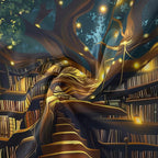 Jhdstore Tree of life Tapestry Wall Hanging Fantasy Library Tapestry for Bedroom Mysterious Tree Bookshelf Tapestries Room Decor 36"x48"