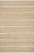 Dash and Albert Arbor Jute Area Rug - 2.5' x 8' Runner Ivory Stripe Handwoven Accent Rug - Durable, Eco-Friendly, High Traffic Area Kitchen, Hallway, Bedroom