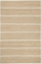 Dash and Albert Arbor Jute Area Rug - 2.5' x 8' Runner Ivory Stripe Handwoven Accent Rug - Durable, Eco-Friendly, High Traffic Area Kitchen, Hallway, Bedroom