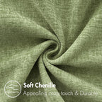 MIULEE Pack of 2 Couch Throw Pillow Covers 24x24 Inch Spring Soft Sage Green Chenille Pillow Covers for Sofa Living Room Solid Dyed Pillow Cases