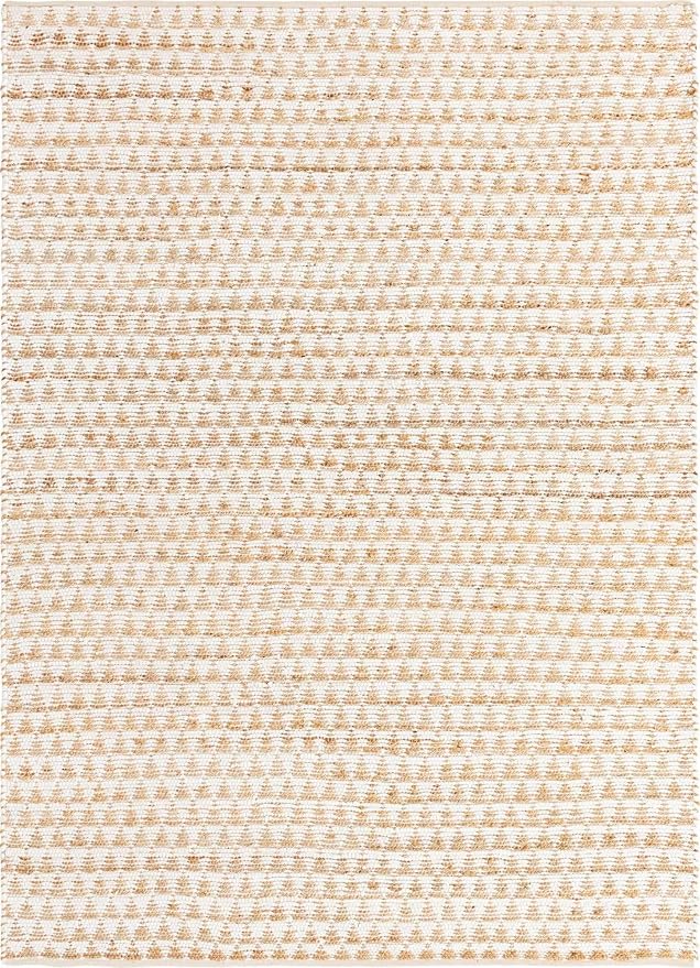 Unique Loom Chindi Jute Collection Area Rug (8' x 11' Rectangle, White/ Natural)