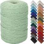 NOANTA Sage Macrame Cord 3mm x 328yards, Colored Macrame Rope, Cotton Rope Macrame Yarn, Colorful Cotton Craft Cord for Wall Hanging, Plant Hangers, Crafts, Knitting