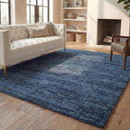 SAFAVIEH Area Rug 8x10 - Natura Collection - Large - Navy & Blue, Handmade Wool Blend, Textured Design, Ideal for Living Room, Bedroom, Dining Space (NAT425N)