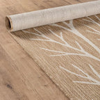 Washable Indoor Outdoor Rug 8x10 Modern Area Rugs Branch Pattern Non Shedding Waterproof Easy Clean Patio Deck Porch Living Room Bedroom Garden RV (8 X 10 Natural)