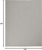 Nourison Home Courtyard Ivory Charcoal 10' x 14' Area Rug - Easy Clean, Non Shedding, Bed Room, Living Room, Dining Room, Kitchen (10' x 14')