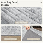 Runner Rug 2'6" x 14' Washable Non-Slip Runner Rugs for Kitchen Bathroom Laundry Room Vintage Ultra Thin Runners for Hallway Entryway Grey
