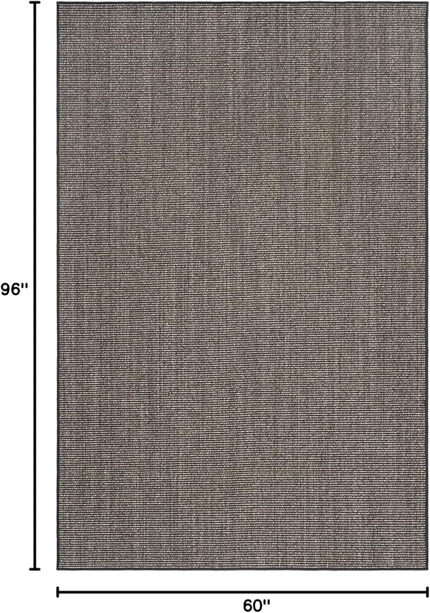Martha Stewart x SAFAVIEH Area Rug Collection - 5' x 8', Charcoal, Sisal & Jute, Farmhouse Style, Ideal for Living Room, Bedroom, Office, Dining Space (MSR9501F)