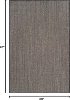 Martha Stewart x SAFAVIEH Area Rug Collection - 5' x 8', Charcoal, Sisal & Jute, Farmhouse Style, Ideal for Living Room, Bedroom, Office, Dining Space (MSR9501F)