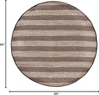 SAFAVIEH Natural Fiber Collection 7' Round Black/Natural NFB653Z Handmade Boho Farmhouse Rustic Jute & Cotton Jute Area Rug
