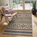 Lahome Easy Jute Boho Area Rugs for Entryway, 3x5 Washable Rug Non Slip Indoor Outdoor Carpet, Small Geometric Print Distressed Rugs, Low Pile Front Door Carpet for Porch Balcony