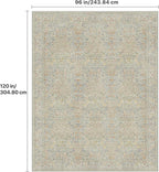 GENIMO 8x10 Area Rug for Living Room, Washable Vintage Floral Low Pile Non-Slip Large Carpet for Bedroom Dining Room, Stain Resistant Botanical Indoor Rug (Beige)