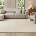 Bedsure 4x6 Faux Wool Area Rugs for Living Room, Machine Washable Carpet, Non-Slip Backing, Pet Friendly Throw Rug for Bedroom Dining Room, Cream