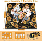 Extra Large Picnic Blankets Waterproof Foldable (80 "x 80") Beach Blanket Waterproof Sandproof,3-Layer Thicking Mat Outdoor Packable Camping Blanket