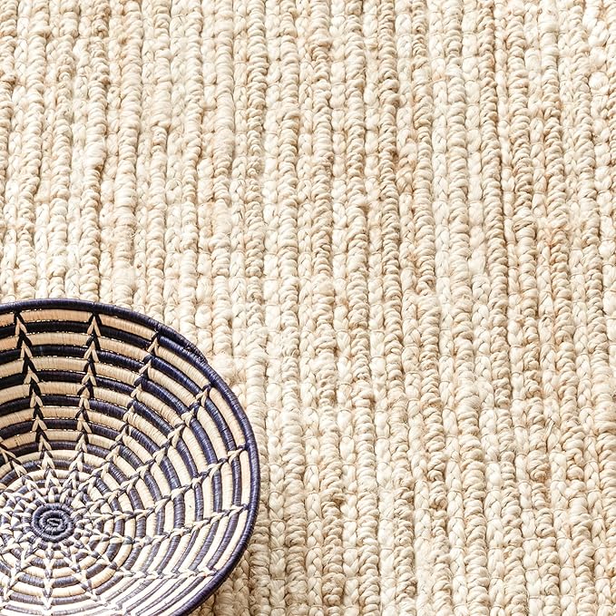 Dash & Albert Dunes Bleached Oak Handwoven Jute Rug, 9.5 X 13.5 Feet, Ivory Solid Pattern
