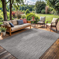 Washable Indoor Outdoor Rug 10x14 Weather Resistant Area Rugs Modern Solid for Porch Deck Balcony Backyard Patio Outside Carpet (10 X 14 Silver Grey)