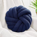 Uvvyui Knot Pillows, 14 Inch Decorative Throw Pillows Round Pillows Cushion, Soft Handmade Knotted Ball Pillow Plush Cushion Home Decor for Bed Couch Living Room (Navy, 14 Inch)