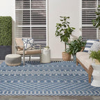 Nourison Home Positano Navy Blue 9' x 12' Area Rug - Easy Clean, Non Shedding, Bed Room, Living Room, Dining Room, Kitchen (9' x 12')