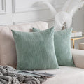 Home Brilliant Sage Green Throw Pillow Covers 18x18 Corduroy Spring Pillow Covers for Couch Set of 2 Pillow Covers for Sofa Bed Living Room Decor, 18 x 18 Inch, Iceberg Green