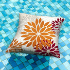 DFXSZ Orange Wine Red Flower Pillow Covers 18x18 Inch Set of 2 Outdoor Throw Pillows Outdoor Waterproof Decor for Living Room Sofa Patio Funiture Garden Floral Polyester Pillow Covers 002S18