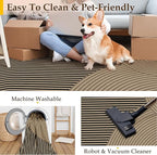 Modern Rainbow Hallway Runner Rug 2x6 Easy Jute Washable Rugs for Entryway Kitchen Farmhouse Indoor Outdoor Carpet Non Slip Runner for Porch Bedroom Laundry Front Door