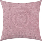 Better Trends Rio Collection is Super Soft and Light Weight in Floral Design 100% Cotton Tufted Unique Luxurious Machine Washable Tumble Dry, Euro Sham, Pink