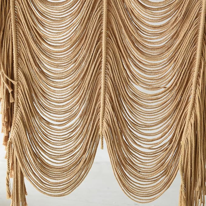 Macrame Curtain Boho Curtain Room Divider Doorway Wall Decor Fiber Yarn Art Craftsmanship Bedroom Wedding Backdrop 41" W x 75" L（1 Panel