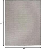 Nourison Home Courtyard Ivory Charcoal 7' x 10' Area Rug - Easy Clean, Non Shedding, Bed Room, Living Room, Dining Room, Kitchen (7' x 10')