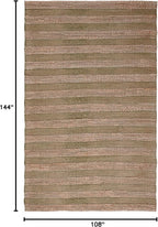 SAFAVIEH Natural Fiber Collection Area Rug - 9' x 12', Green & Natural, Handmade Boho Farmhouse Rustic Jute & Cotton Jute, Ideal for High Traffic Areas in Living Room, Bedroom (NFB654Y)