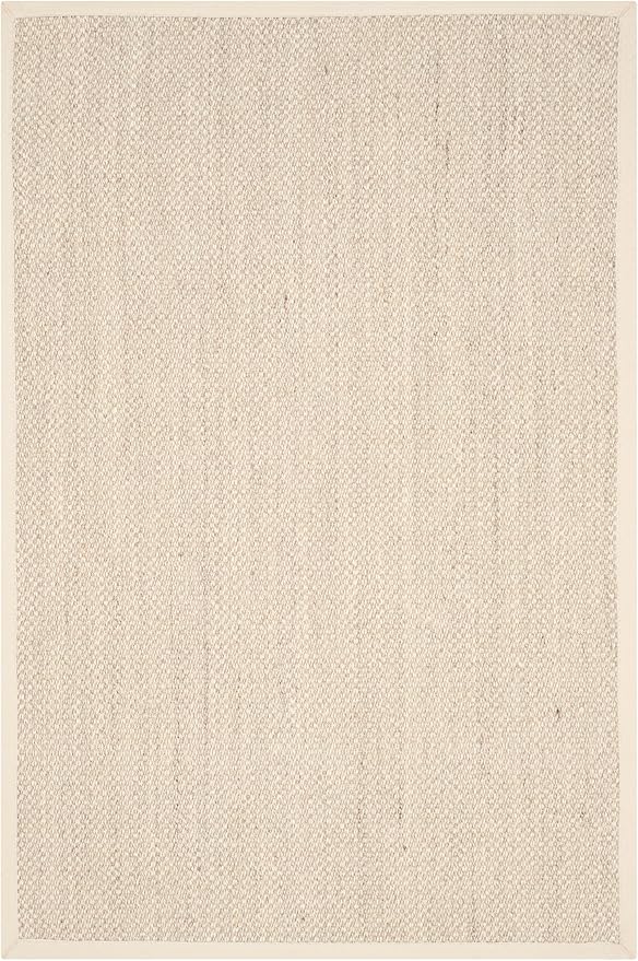 SAFAVIEH Area Rug 3x5 - Natural Fiber Collection - Marble & Beige, Sisal, Woven Design with Border (NF143C)