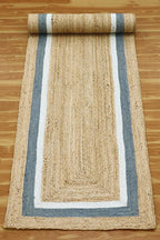 Heavy Material Hand Braided Jute Rug 4x12 Kilim Runner Natural Jute Beige Multi Hand Woven Rug Flatweave Runner Indoor Outdoor Rugs for Bedside Corridor Kitchen Balcony