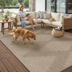 5x7 Easy Jute Outdoor Patio Rug Washable Brown Neutral Large Area Rug for Living Room Lightweight Non Slip No Sheding Carpet Balcony Farmhouse Bedroom Backyard Dining Room Deck