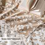 Floral Chenille Throw Blanket 50 x 60'' Farmhouse Vintage Boho Flower Blanket Soft Throw for Couch Bed Sofa Chair Living Room Outdoor Woven Decorative Home Gift(Brown)(Flower,Brown)